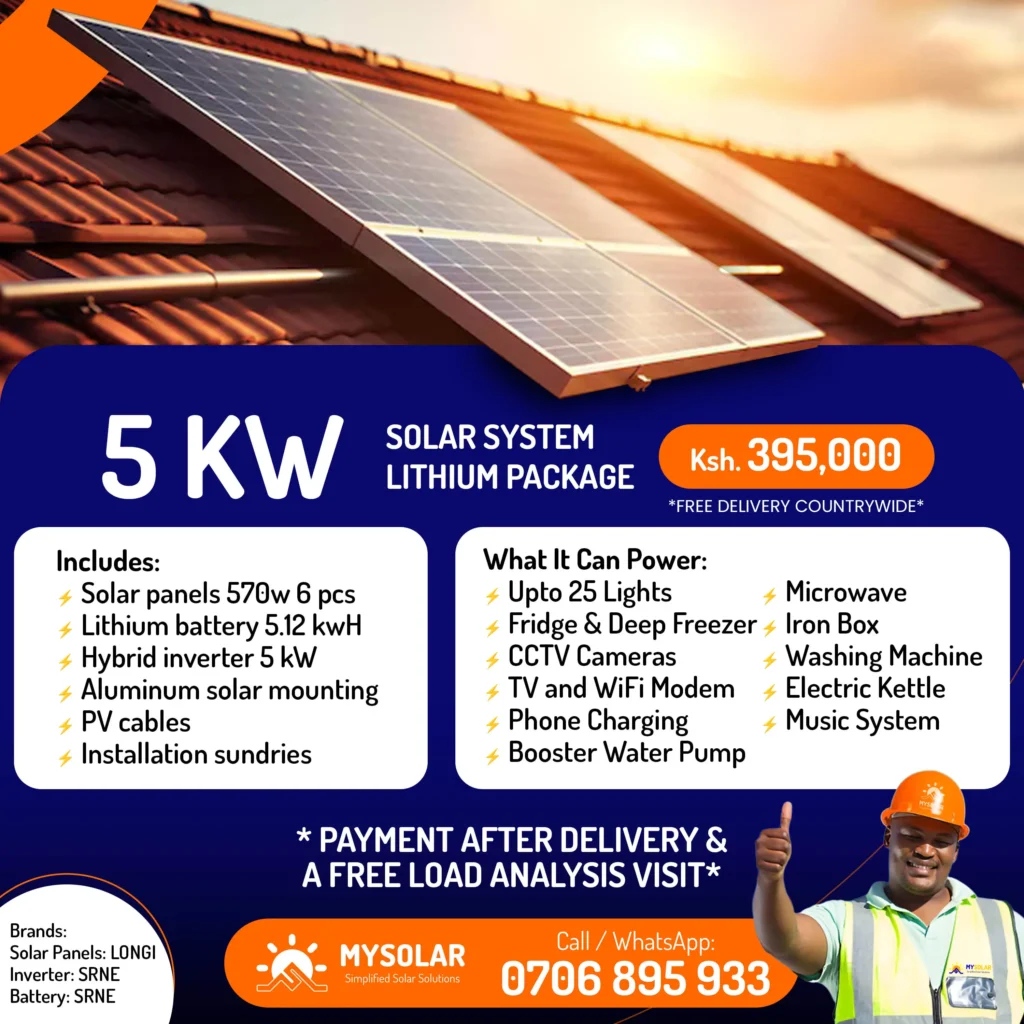 5kva solar system package in Kenya. 5Kw solar system package in Kenya.